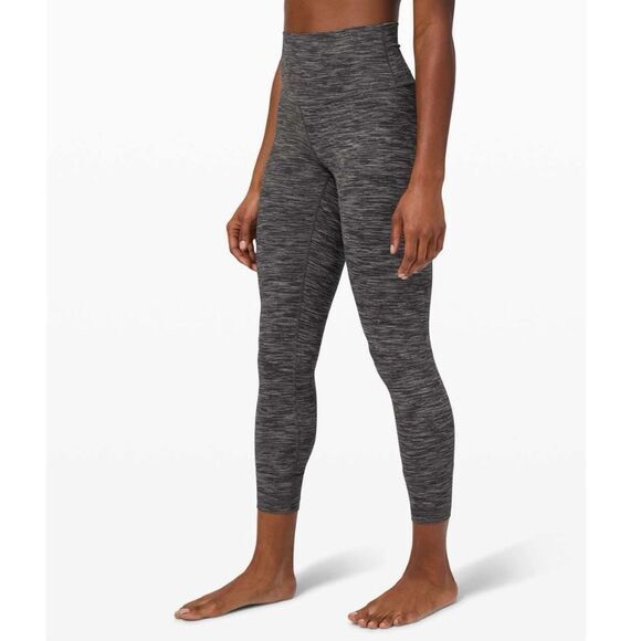Lululemon‎ Wunder Under High-Rise Tight 25” Luxtreme Size 6 Dark Carbon/Ice Grey - Picture 1 of 14